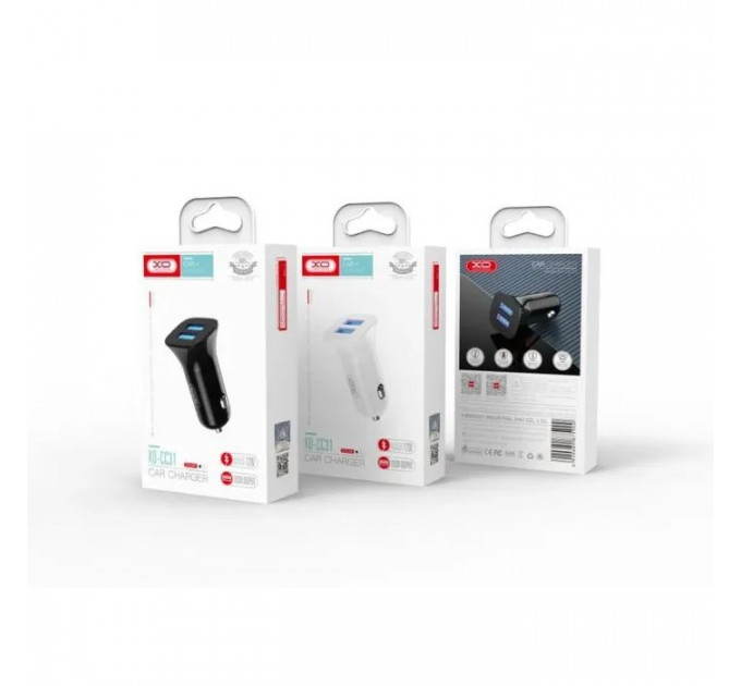 Зарядний пристрій XO CC31 2.4A\/2 USB White (XO-СC31-WH)