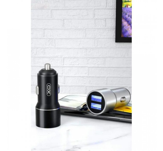 Зарядное устройство для XO TZ09 2.4A\/2 USB + cable lightning Black (XO-TZ09L-BK)