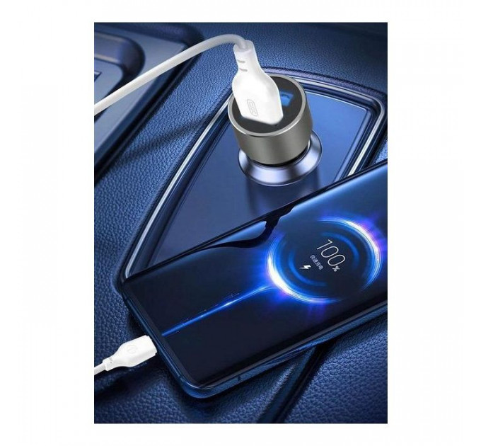 Зарядний пристрій XO TZ09 2.4A\/2 USB + cable lightning Grey (XO-TZ09L-GR)