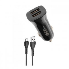 Зарядний пристрій XO TZ10 2.4A\/2 USB + Micro USB Black (XO-TZ10-MC-BK)