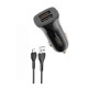 Зарядний пристрій XO TZ10 2.4A\/2 USB + Micro USB Black (XO-TZ10-MC-BK)