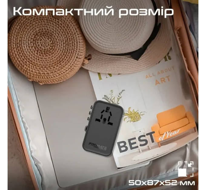 Зарядний пристрій Promate tripmate-gan70r