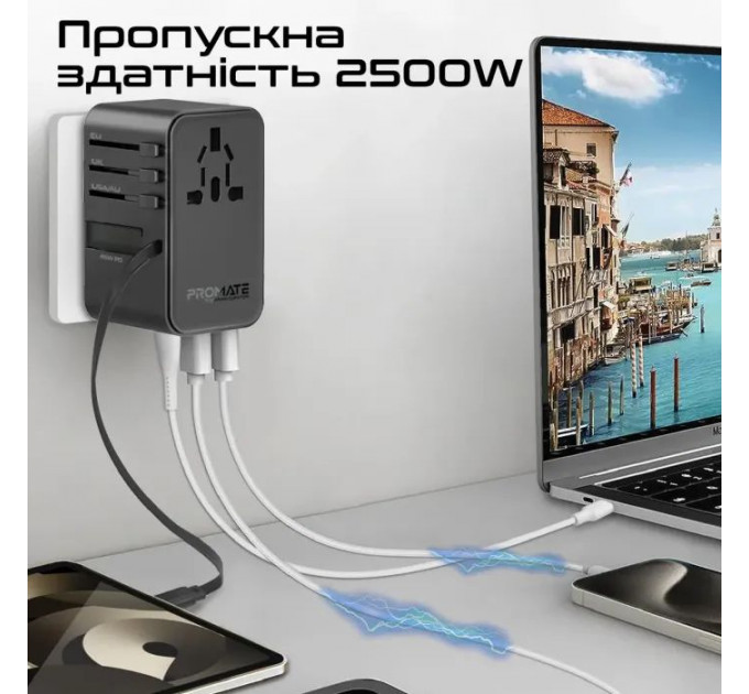 Зарядний пристрій Promate tripmate-gan70r