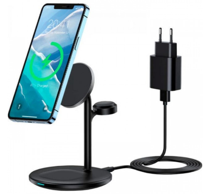 Зарядний пристрій Choetech 15W 3-in-1 Magnetic Wireless Fast Charger black (T585-F-101-CCBK)