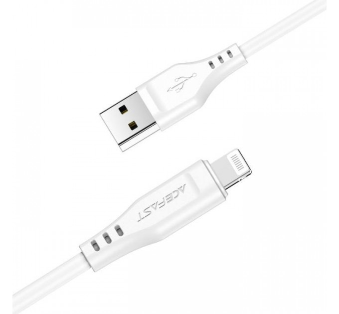 Дата кабель USB 2.0 AM to Lightning 1.2m 2.4A TPE C3-02 White Acefast (6974316280835)