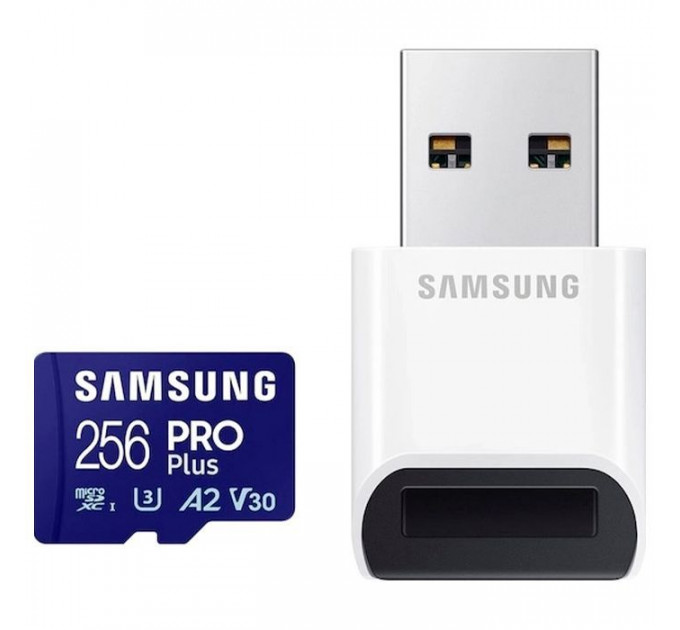 Карта пам/'яті Samsung 256GB microSDXC class 10 UHS-I U3 V30 Pro Plus (MB-MD256SB\/WW)