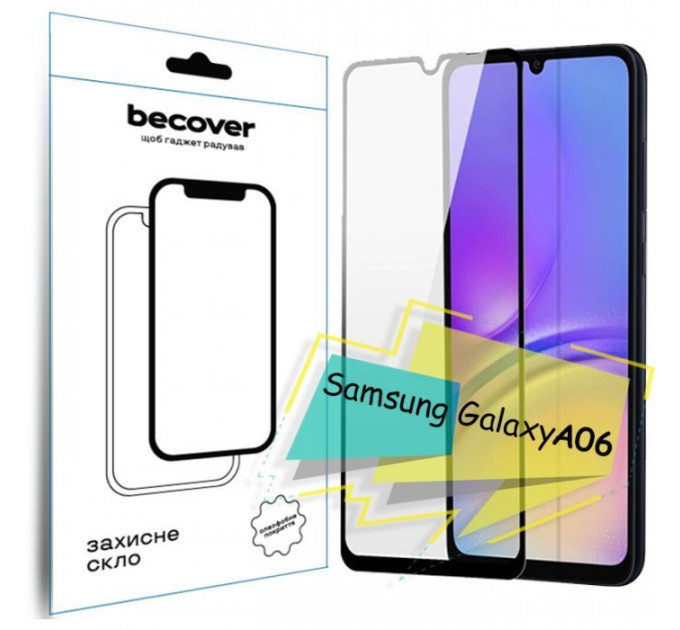 Стекло защитное BeCover Samsung Galaxy A06 SM-A065 Black (713240) Стекло защитное BeCover Samsung Galaxy A06 SM-A065 Black (713240)