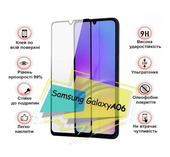 Стекло защитное BeCover Samsung Galaxy A06 SM-A065 Black (713240)