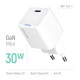 Зарядний пристрій ColorWay GaN Mini 30W PD Port PPS USB-C white (CW-CHS054PD-WT)