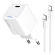 Зарядний пристрій ColorWay GaN Mini 35W PD Port PPS USB-C white cable Type-C (CW-CHS056PDC-WT)