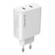 Зарядний пристрій ColorWay GaN Mini 50W PD Port PPS USB (Type-C PD 30W + Type-C PD 20W) white (CW-CHS050PD-WT)