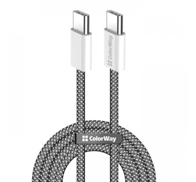 Дата кабеля USB-C to USB-C 2.0м (PDF Fast Charging 60W) 3.0А black ColorWay (CW-CBPDCC068-BK)
