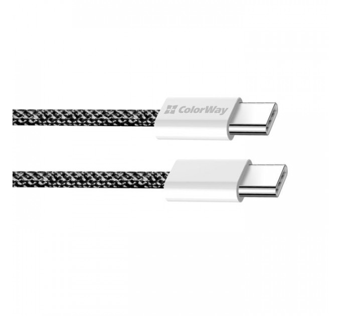 Дата кабеля USB-C to USB-C 2.0м (PDF Fast Charging 60W) 3.0А black ColorWay (CW-CBPDCC068-BK)