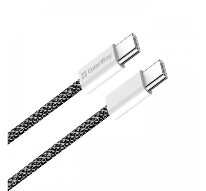 Дата кабеля USB-C to USB-C 2.0м (PDF Fast Charging 60W) 3.0А black ColorWay (CW-CBPDCC068-BK)