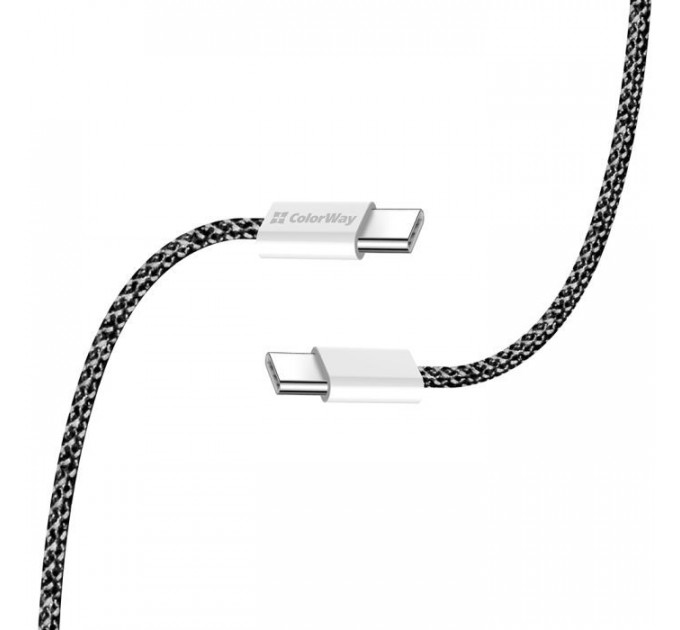 Дата кабеля USB-C to USB-C 2.0м (PDF Fast Charging 60W) 3.0А black ColorWay (CW-CBPDCC068-BK)