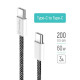 Дата кабеля USB-C to USB-C 2.0м (PDF Fast Charging 60W) 3.0А black ColorWay (CW-CBPDCC068-BK)