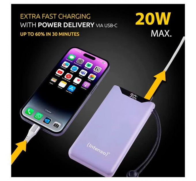 Батарея універсальна Intenso F10000 10000mAh QC3.0 purple (7332033)