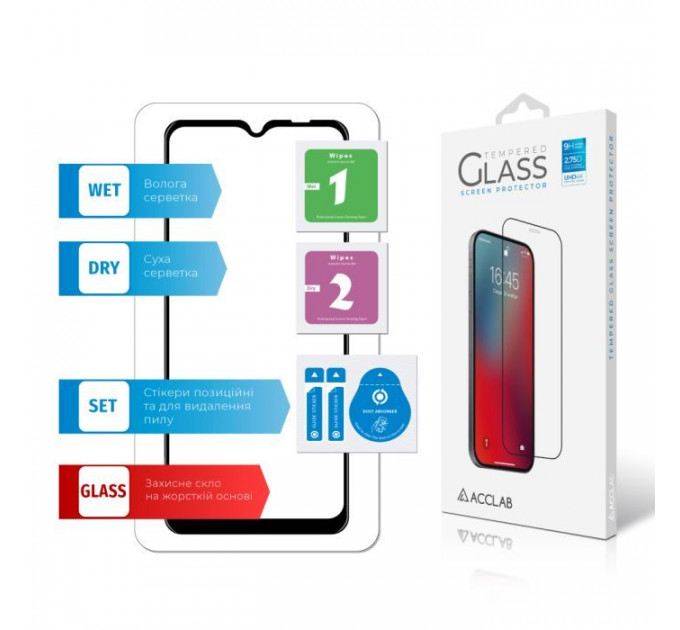 Скло захисне ACCLAB Full Glue Samsung A32 Black (1283126510533)