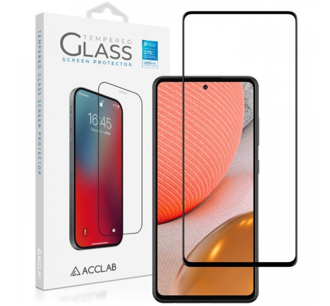 Стекло защитное ACCLAB Full Glue Samsung A72 Black (1283126510557)