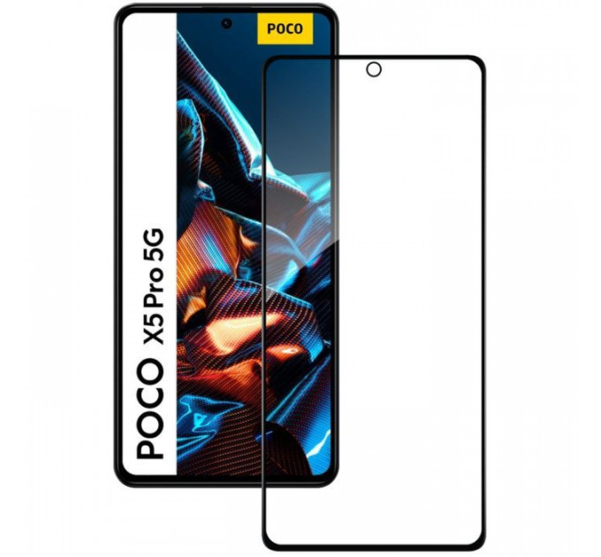 Стекло защитное ACCLAB Full Glue Xiaomi Poco X5 Pro Black (1283126567384)