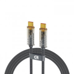 Дата кабель USB-C to USB-C 1.0m transparent 100W grey Armorstandart (ARM75871)