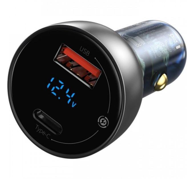 Зарядний пристрій Baseus Particular Digital Display QC+PPS Dual Quick Charger Car Charger 65W Shallow tarnish (CCKX-C0A)