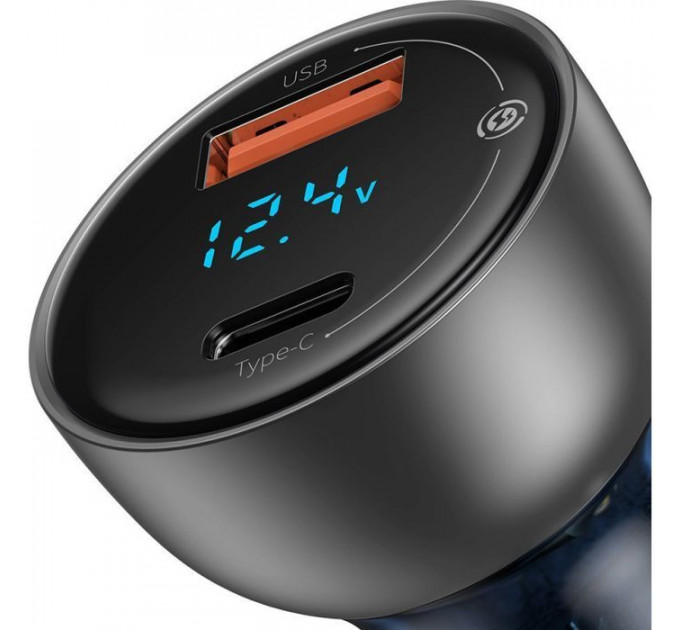 Зарядний пристрій Baseus Particular Digital Display QC+PPS Dual Quick Charger Car Charger 65W Shallow tarnish (CCKX-C0A)
