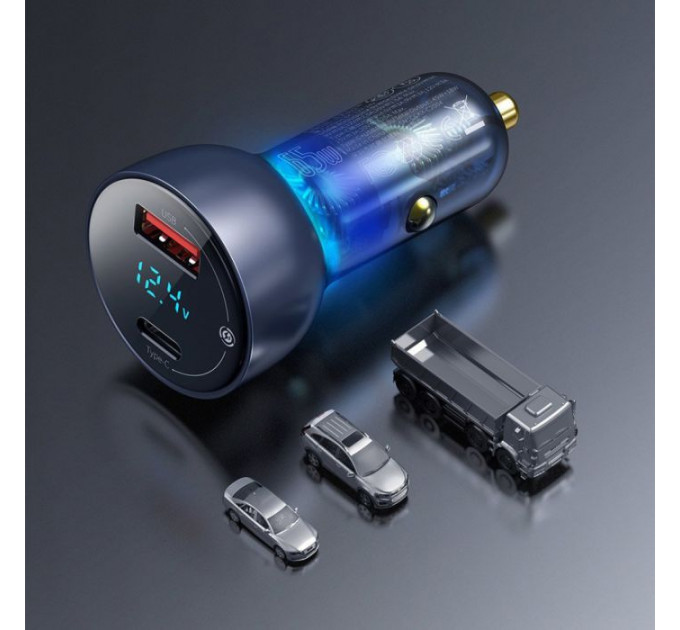 Зарядний пристрій Baseus Particular Digital Display QC+PPS Dual Quick Charger Car Charger 65W Shallow tarnish (CCKX-C0A)