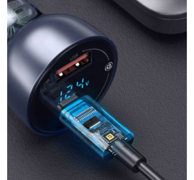 Зарядний пристрій Baseus Particular Digital Display QC+PPS Dual Quick Charger Car Charger 65W Shallow tarnish (CCKX-C0A)