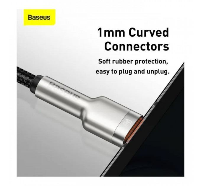 Дата кабель USB 2.0 AM to USB-C 1.0m Cafule Metal 66W black Baseus (CAKF000101)