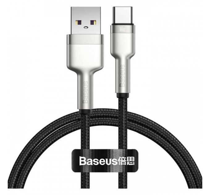 Дата кабель USB 2.0 AM to USB-C 1.0m Cafule Metal 66W black Baseus (CAKF000101)