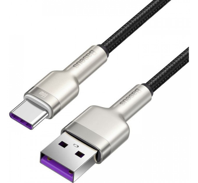 Дата кабель USB 2.0 AM to USB-C 1.0m Cafule Metal 66W black Baseus (CAKF000101)