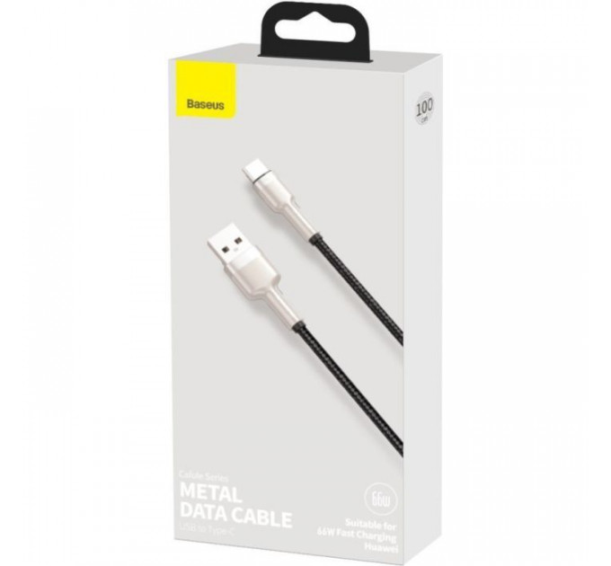 Дата кабель USB 2.0 AM to USB-C 1.0m Cafule Metal 66W black Baseus (CAKF000101)