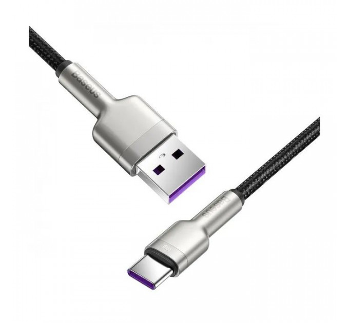 Дата кабель USB 2.0 AM to USB-C 1.0m Cafule Metal 66W black Baseus (CAKF000101)