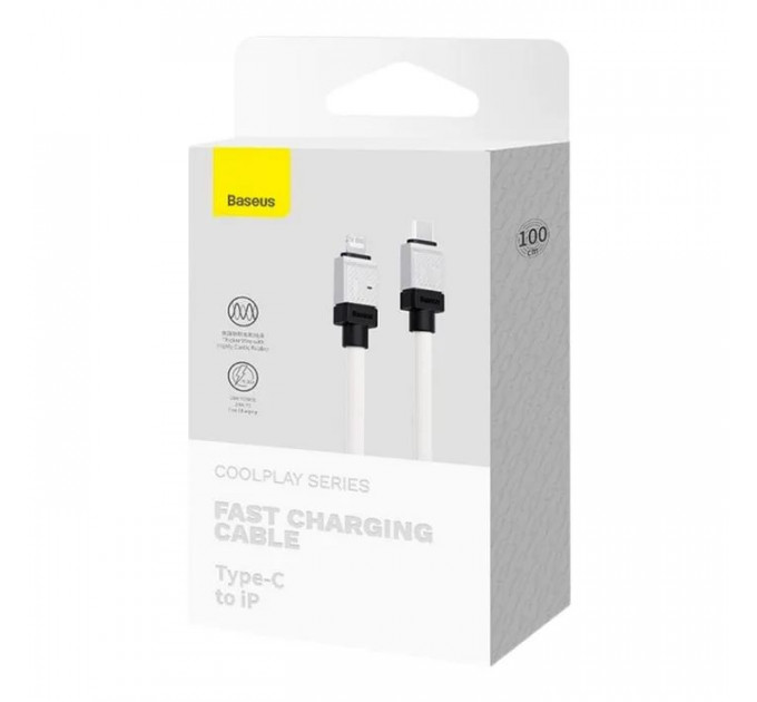 Дата кабеля USB-C to Lightning 1.0m CoolPlay Fast Charging 20W white Baseus (CAKW000002)