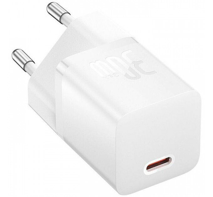 Зарядний пристрій Baseus GaN5 Fast Charger USB-C 30W + Cable 1.0m Type-C 100W white (P10110902213-00)