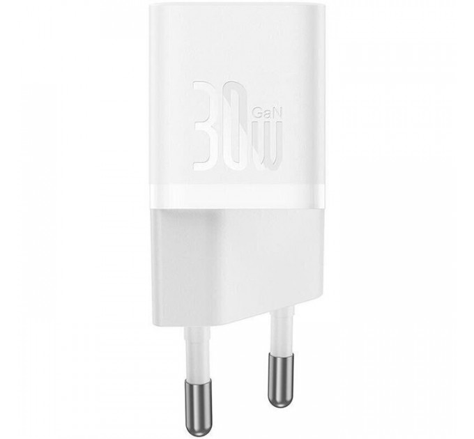 Зарядний пристрій Baseus GaN5 Fast Charger USB-C 30W + Cable 1.0m Type-C 100W white (P10110902213-00)