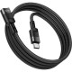 Дата кабель USB-C M\/F 1.2m extension U107 black HOCO (6931474789990)