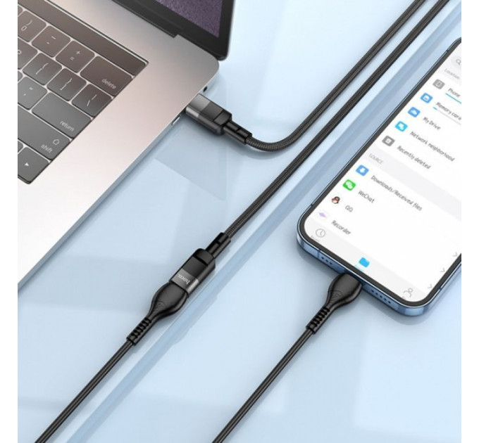 Дата кабель USB-C M\/F 1.2m extension U107 black HOCO (6931474789990)