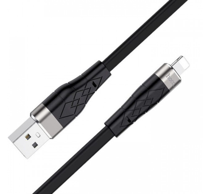 Дата кабель USB 2.0 AM to Lightning 1.0m 2.4A silicone X53 black HOCO (6931474738059)