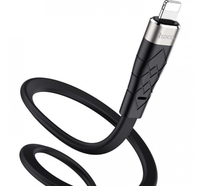 Дата кабель USB 2.0 AM to Lightning 1.0m 2.4A silicone X53 black HOCO (6931474738059)