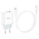 Зарядний пристрій HOCO C105A Stage 1xUSB-C PD20W + 1xUSB QC3.0 + cable USB-C to Lightning White (6931474782939)