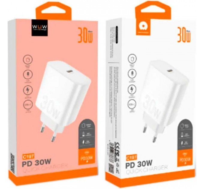 Зарядное устройство для WUW C197 USB-C PD30W White (6972573336678)