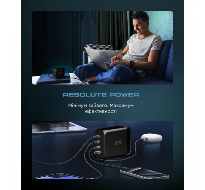 Зарядний пристрій Armorstandart ARP-131 Resolute Power USB-C 100W GaN Black (ARM70024)