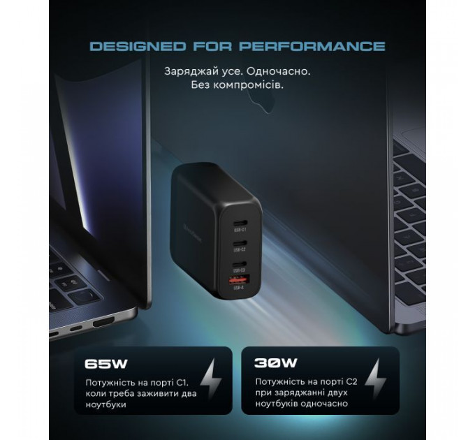 Зарядний пристрій Armorstandart ARP-131 Resolute Power USB-C 100W GaN Black (ARM70024)