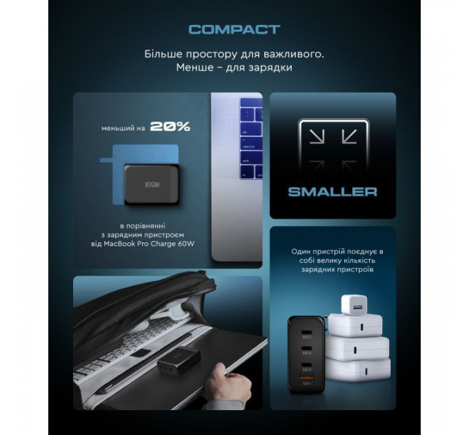 Зарядний пристрій Armorstandart ARP-131 Resolute Power USB-C 100W GaN Black (ARM70024)