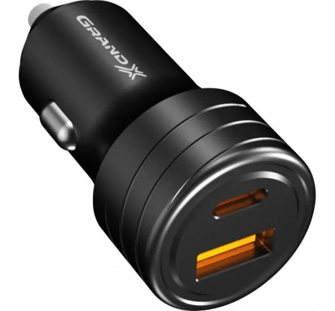 Зарядний пристрій Grand-X CH-30B 30W 1xUSB + 1xUSB-C PD + QC3.0 AFC FCP SCP VOOC Black (CH-30B)