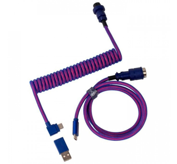 Дата кабель USB 2.0 AM to USB-C 1.08m Premium Coiled Aviator Angled purple Keychron (CAB3_KEYCHRON)