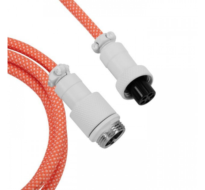 Дата кабель USB-C + USB A to USB-C 1.36m Coiled Aviator orange Keychron (CAB14_KEYCHRON)