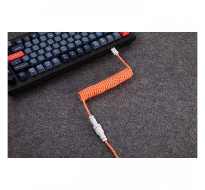 Дата кабель USB-C + USB A to USB-C 1.36m Coiled Aviator orange Keychron (CAB14_KEYCHRON)